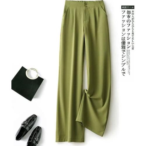 Womens wide-leg pants high waist draping 2021 spring and summer new Korean loose straight-leg mopping chiffon suit pants