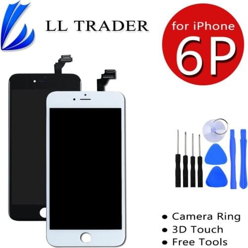 For iPhone 6 Plus LCD Display 6P Touch Screen Digitizer Assembly Home Button+Front Camera+Earpiece Free Tools Free Shipping