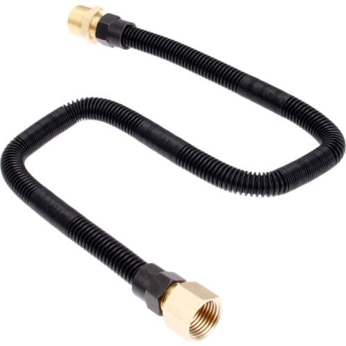 1/2 Inch X 24 Inch Non-Whistle Flex Gas Line Connector Kit For NG or LP Fire Pit Fireplace Burner