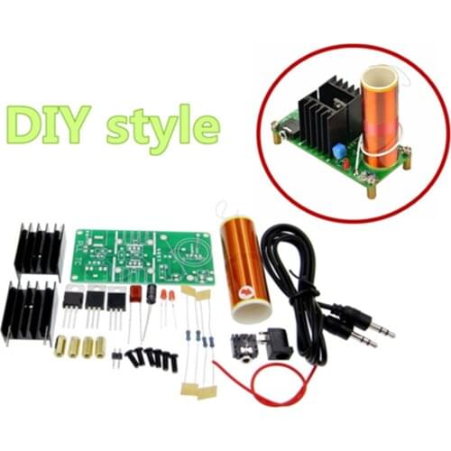 1kit DIY Mini Tesla Coil Kit 15W Mini Music Tesla Coil Plasma Speaker Tesla Wireless Transmission DC 15-24V