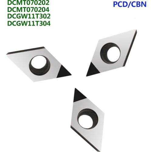 2PCS Diamond PCD CBN insert CNC Lathe cutter Tool DCMT070204 DCMT070202 DCGT11T302 DCGT11T304 metal lathe turning tool