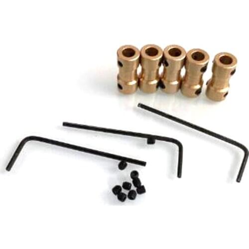 1Pc Motor Shaft Coupling 2mm/2.3mm/3mm/3.17mm/4mm/5mm Motor Copper Shaft Coupling Coupler Connector Motor Couple Transmission