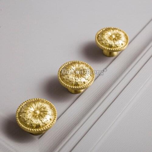 10PCS European Pure Brass Cabinet Door Handles Drawer Pulls Cupboard Wardrobe Kitchen TV Wine Cabinet Pulls Handles and Knobs