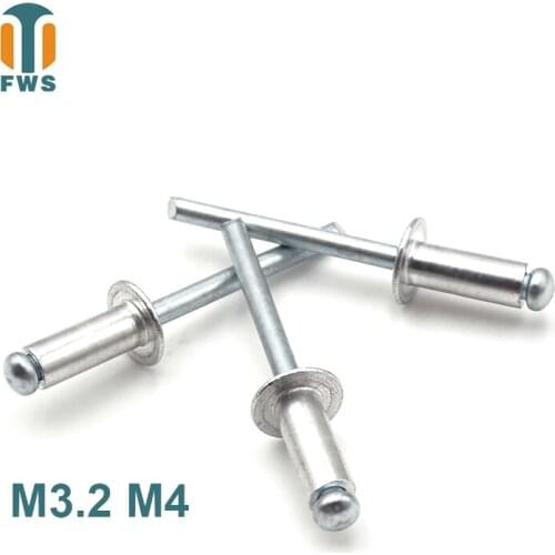 10 PCS M3.2 M4 DIN EN ISO 15977 GB /T 12618.1 Aluminum Open End Blind Rivets With Protruding Head For Furniture Car Aircraft