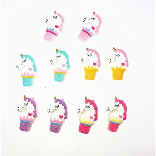 10pcs/pack Small Animal Unicorn Cabochons, 20MM Resin Cabochon, Flatback,Diy Decor Craft Jewelry Accessory