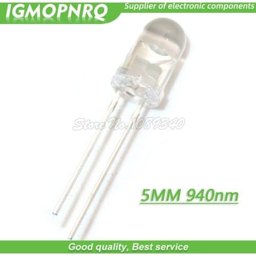 100pcs LED 5mm 940nm IR Infrared Emitting Round Tube Light diode IGMOPNRQ
