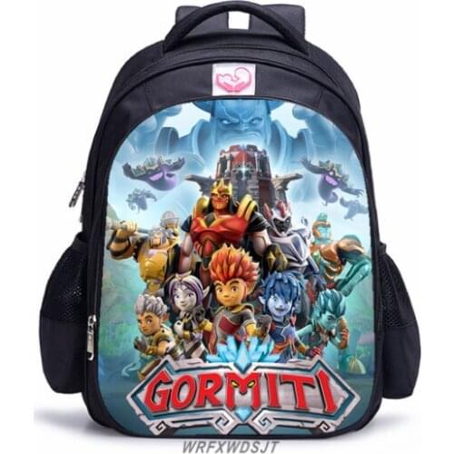 16 inch Game Gormiti Backpack Kids Boys Girls School Shoulder Bags Student Daily Travel Knapsack College Mochila