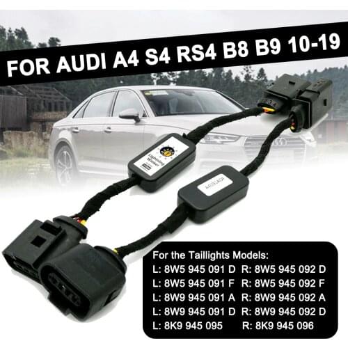 2pcs Dynamic Turn Signal Indicator LED Taillight Add-on Module Wire For Audi A4 S4 RS4 B8 B9 2010-2019 Left & Right Tail Light