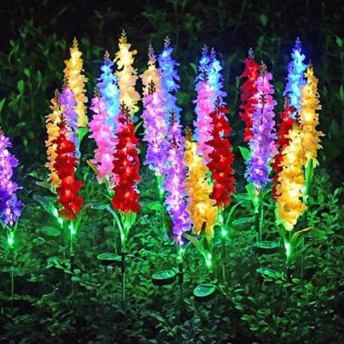 2pc LED solar violet lawn light holiday decoration led simulation violet solar light garden decoration atmosphere light