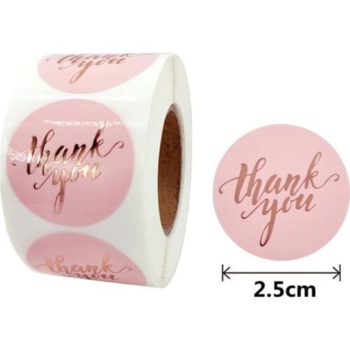 500pcs Round Labels Kraft Paper Wedding Box Thank You Sticker Bag Flower Gift Box Cake Boxes and Packaging Wedding Stickers