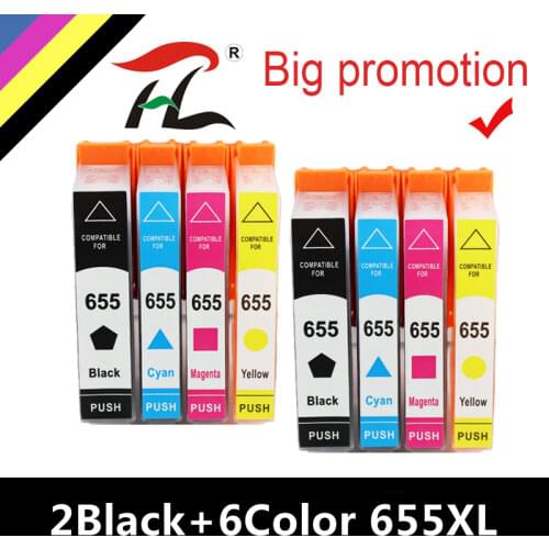 8PK 655XL New ink Cartridge for hp 655xl 655 compatible for HP Deskjet Ink Advantage 3525 4615 4625 5525 6525 inkjet printer