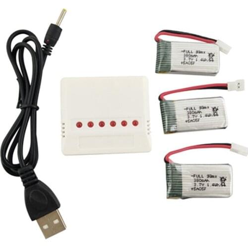 BLL Battery Hubsan X4 H107 H107L H107C H107D H108 H108C V252 JXD385 YD928 Aircraft 3PCS 3.7V 380mah Lithium Battery and Charger