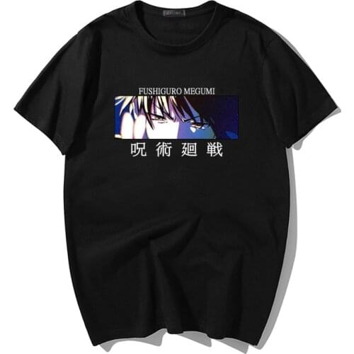 Anime Clothes Graphic Printing Jujutsu Kaisen Tee Japanese Vintage Manga Tops Men Women Hip hop Cartoon Fushiguro Megumi T Shirt