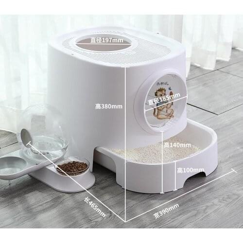Top Entry Cat Litter Box Large Training Furniture Big Drawer House Cat Bedpans Totally Closed Arenero Gato Cat Supplies BD50CB