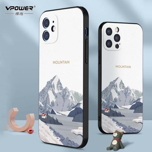 For iPhone 12 Pro max phone case iphone 11 leather texture 12PM Mount Fuji dirt resistance 11PROMAX all-inclusive anti-fall case