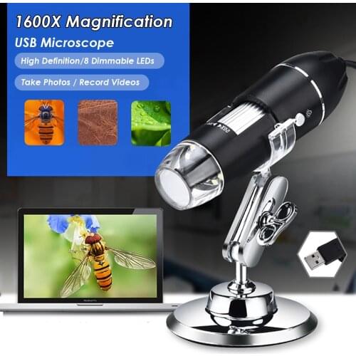 3 In 1 USB &MICRO USB&Type-C Digital Microscope 500X Magnification Camera 8 LEDs with Stand Compatible with Android Windows/XP