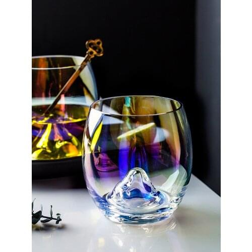 Colorful transparency iceberg egg glass household milk beverage juice glass breakfast wine water glass cup