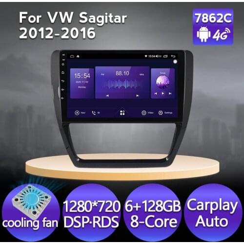 DSP RDS 6G 128G Android 11 Car Radio GPS For Volkswagen VW Sagitar Jetta Bora 2011-2018 Car Multimedia Video Player Head Unit