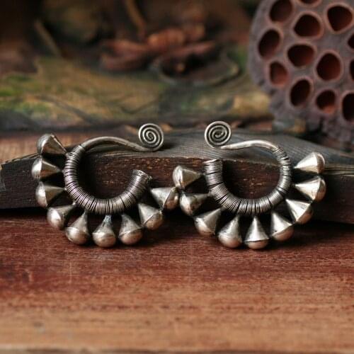 ETHNIC JEWELRY TRIBAL MIAO HANDMADE EARRINGS / JE001