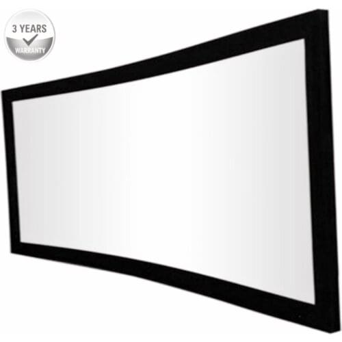 F3WCW-16:9 HDTV Cinema White best quality 4K Curved Fixed Frame home theater Projector Projection Screen- White material