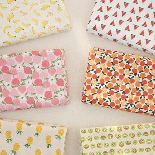 160x50cm Fruit Watermelon Pineapple Twill Cotton Fabric DIY Childrens Wear Cloth Make Bedding Quilt Decoration Home 180g/m
