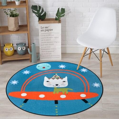 Cartoon Animals Carpet Kids Room Thick Soft Round Carpet Computer Chair Fur Rug Fashion Rugs For Bedroom Kids Tent Round Rug Mat
