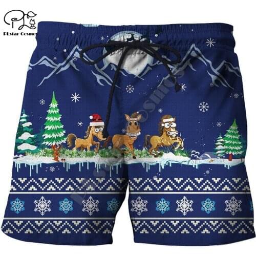 PLstar Cosmos Merry Christmas Santa Claus 3D Printed Fashion Men/Women Summer Casual Colorful Shorts Beach Short Pants Style-62
