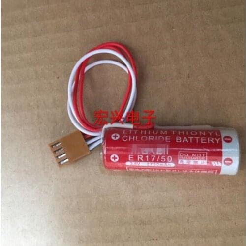 2PCS FREESHIPPING Original lithium battery ER17/50 3.6V 2750mAh PLC industrial battery with plug
