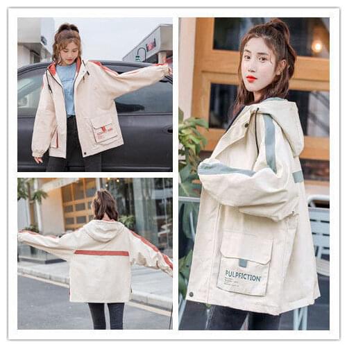 Autumn Cotton Tooling Jacket Female Korean Version Of The BF Autumn Female Wild Early Winter Student Loose Jacket