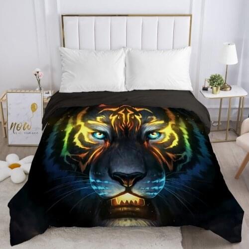 Duvet Cover with Zipper Comforter Blanket Quilt Cover 220x240/90/135/150 3D Cartoon Bedding Bag Dream Animal tiger
