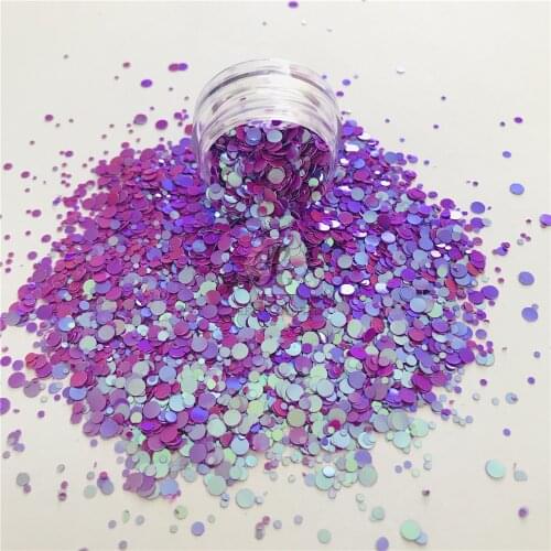 PrettyG 1 Box 9C 123MM Dot Mixes Solvent Resistant Pearl Iridescent Glitter Gel Nail Art Decoration Handwork DIY Accessories