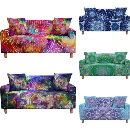 Elasticity Sofa Cover Extensible Couch Cover Morden Sectional Corner India Mandala Single/Two/Three/Four Seats Sofa Protector