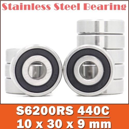 10PCS S6200RS Bearing 10*30*9 mm ABEC-3 440C Stainless Steel S 6200RS Ball Bearings 6200 Stainless Steel Ball Bearing