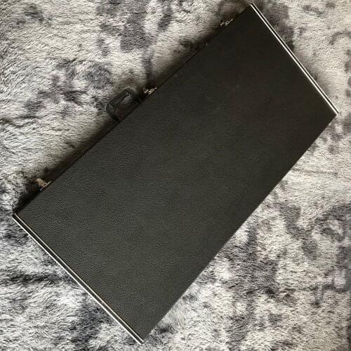 Made in China, black rectangular leather case, double neck guitar hard case, bass guitar case, guitar case, Easy to transport