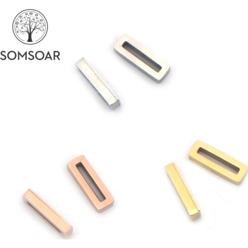 Somsoar Jewelry Stainless Steel Stops preventer inside with rubbe ring fit 10mm wide Stainless steel Mesh Bracelet 10pcs/lot