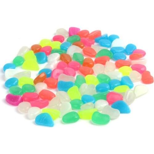 1pc Luminous Small Pebble Fish Tank Decoration Party Home Decoration Random Colors