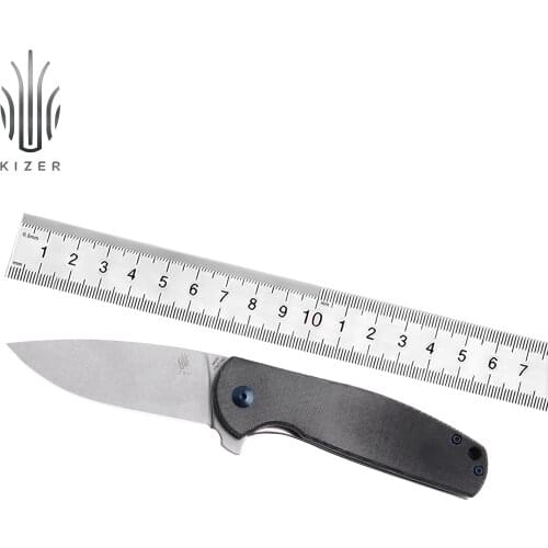 Kizer Tactical Knife Gemini V3471N3 New Flipper EDC Knife with Black Micarta Handle Designed by Ray Laconico