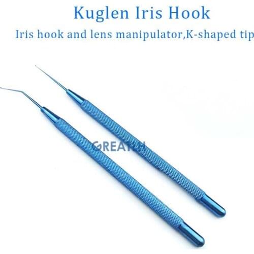 Titanium Kuglen Iris Hook and Lens Manipulator Push-pull Ophthalmic Instrument Surgical Veterinary Ophthalmic Instruments