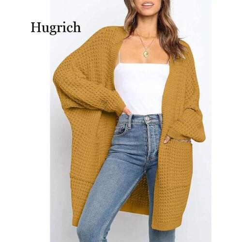 Sleeve Rib-Knit Coat Women 2021 Autumn Long Sleeve Dip Hem Ladies Solid Casual Outwear Coats
