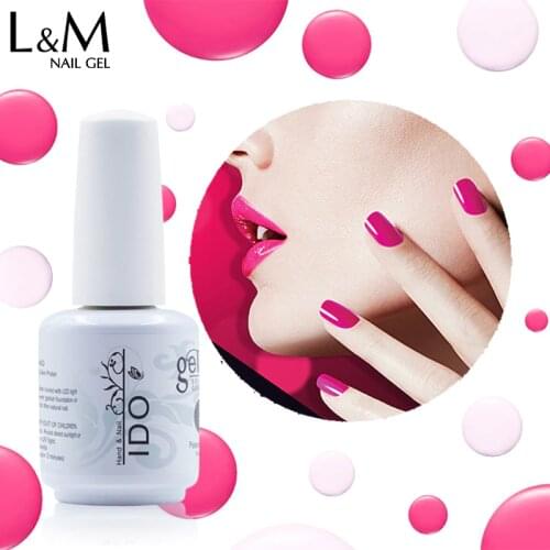 1pc IDO Gelpolish Soak Off 15ml Led Uv Nail Gel Polish Base Top Nails Brands Gel Varnish Nail Art