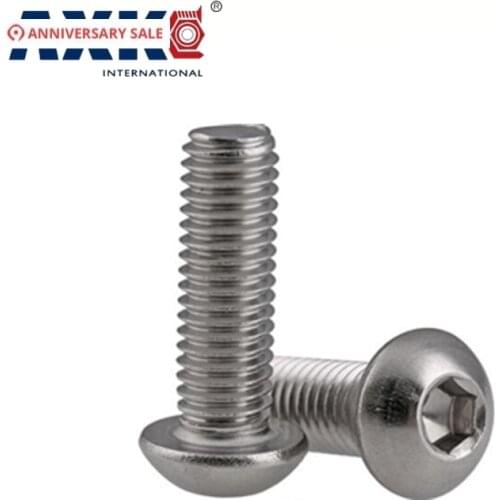 #6 6#-32*5/8 6#-32*3/4 5/8" 3/4" Length 304 Stainless Steel US UNC Coarse Thread Bolt Hexagon Socket Pan Round Button Head Screw