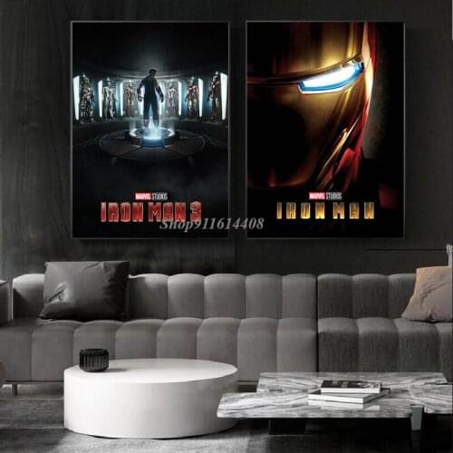 Abstract Painting Anime Marvel Movie Avengers IronMan Posters Prints Canvas Painting Wall Art Pictures for Kids Room Decoration