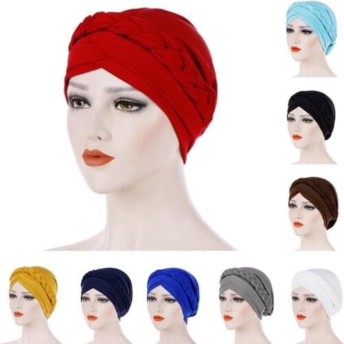 Hair Accessories Of Women 9-Color Muslim Fashion Style Headscarf Cap Monochrome Turban Milk Silk Cap Accessories For Women
