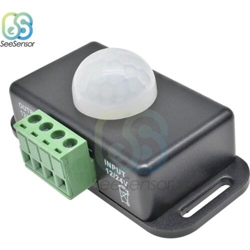 Automatic Adjustable PIR Motion Sensor Switch IR Infrared Detector Light Switch Module for LED Strip Light Lamp DC 12V 24V 8A