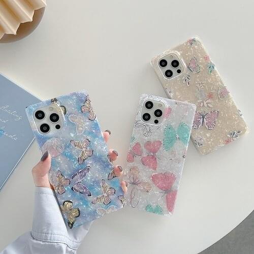Shell Butterfly Phone Case for iPhone 11 Pro Max XR XS MAX TPU Case for iPhone 7 8 Plus 12 Pro Max Cover Phone Protection