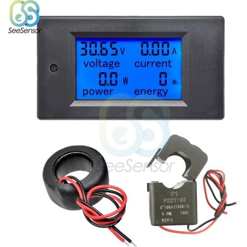 4 in 1 LCD Digital Meter AC 80-260V 100A Voltmeter Ammeter Wattmeter Voltage Current Power Energy Tester Detector