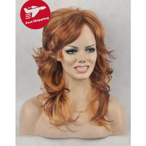Shun N1601 Long Brown Wavy Women Lady Heat Resistant Wig Cosplay Full Hair Daily 10.21