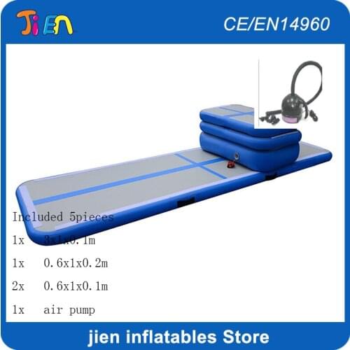 FFree Shipping 5Pieces(4mats+1pump)Inflatable Air Track Training Set,Inflatable Gym Jumping Mat For Sale
