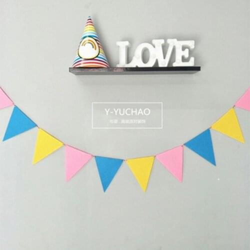 4M 12 Flags Black Blue Pink flags Easter Day Flags Family Days Flags Indoor Bedroom Hanging Decoration Mothers Day Supplies