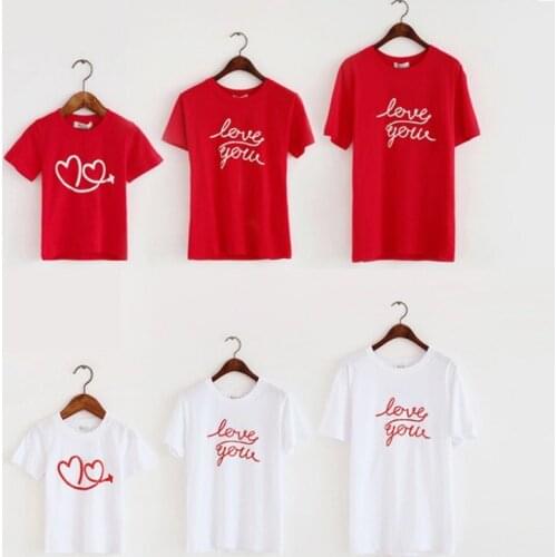 Family look t-shirt mother son outfits cotton letter dad son clothes love Family matching clothing mother and daughter clothes
